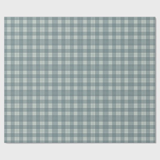 Soft Slate Blue and Gray Gingham Cadeaupapier (Vlak)
