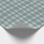 Soft Slate Blue and Gray Gingham Cadeaupapier (Hoek)
