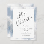 Soft Slate Blue Grijs Wit Abstracte penseelstreken Kaart (Voorkant / Achterkant)