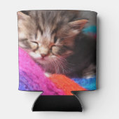 Soft Sleepy Newborn Kitten Phototgraph Blikjeskoeler (Achterkant)