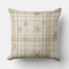 Soft Snowflake Gingham Plaid Throw Pillow Kussen