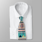 Soft Southwest Tribal Pattern Pink Turquoise Gold Stropdas (Gebonden)