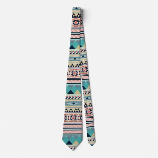 Soft Southwest Tribal Pattern Pink Turquoise Gold Stropdas (Voorkant)