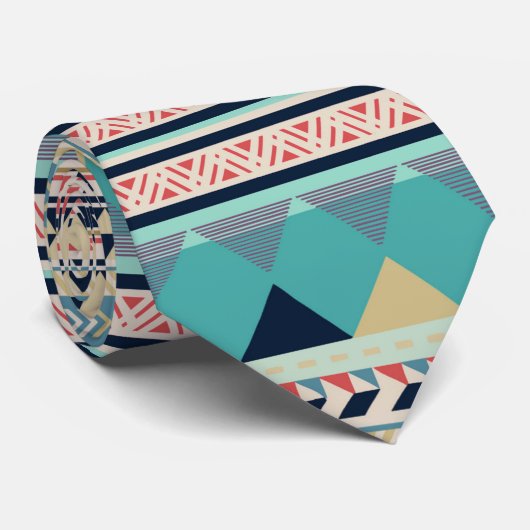 Soft Southwest Tribal Pattern Pink Turquoise Gold Stropdas (Opgerold)