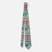 Soft Southwest Tribal Pattern Pink Turquoise Gold Stropdas (Achterkant)