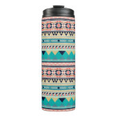 Soft Southwest Tribal Pattern Pink Turquoise Gold Thermosbeker (Voorkant)