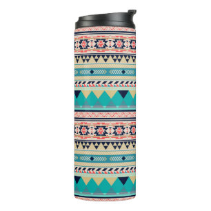 Soft Southwest Tribal Pattern Pink Turquoise Gold Thermosbeker