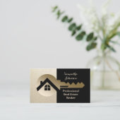Soft Sparkle Gold Key Real Estate Visitekaartje (Staand voorkant)