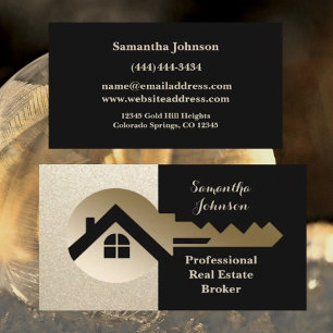 Soft Sparkle Gold Key Real Estate Visitekaartje