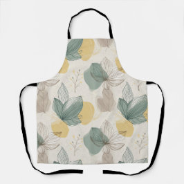 Soft Spring Botanical All-Over Print Apron Schort