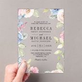 Soft Spring Floral Wedding Acryl Uitnodigingen (Insitu (Draagbaar))