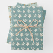 Soft Spring Hues Floral Bunny set van 3 Inpakpapier Vel (In situ)