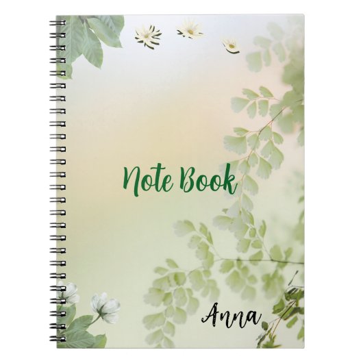 Soft Spring Leaves & Floral Pastel Background Notitieboek (Voorkant)