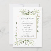 Soft Spring Leaves Greenery Baby shower Poem Bedankkaart (Voorkant)