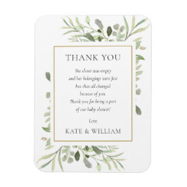 Soft Spring Leaves Greenery Baby shower Poem Magneet