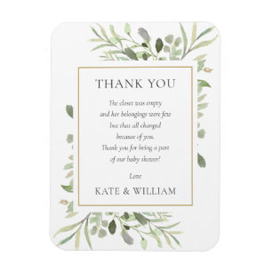 Soft Spring Leaves Greenery Baby shower Poem Magneet