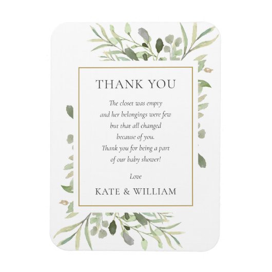 Soft Spring Leaves Greenery Baby shower Poem Magneet (Verticaal)