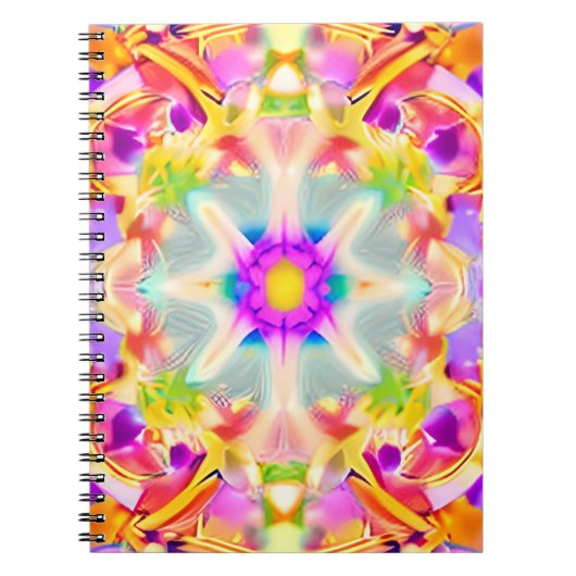 Soft Spring Pastels Tie Dye Patroon Notitieboek (Voorkant)