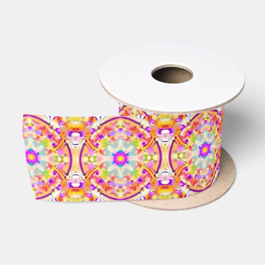 Soft Spring Pastels Tie Dye Patroon Satijnen Lint (Spoel)