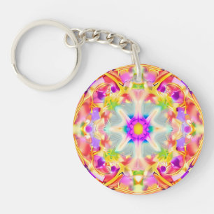 Soft Spring Pastels Tie Dye Patroon Sleutelhanger