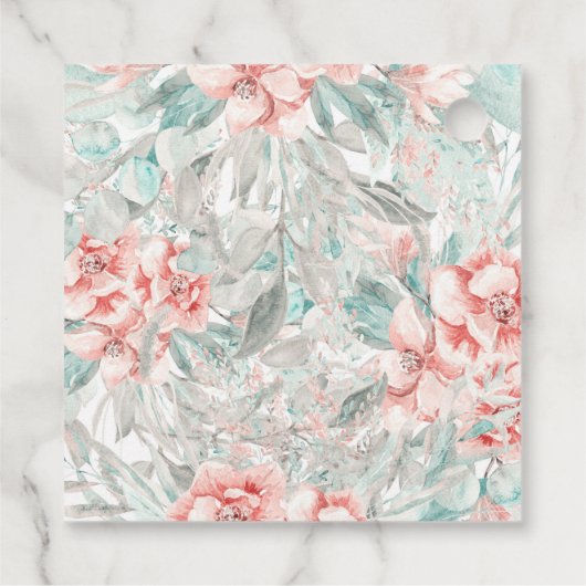 Soft Spring Summer Floral Greenery Elegant Wedding Bedankjes Labels (Achterkant)