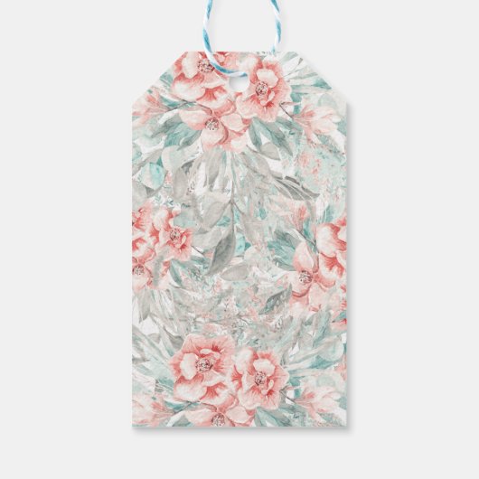 Soft Spring Summer Floral Greenery Elegant Wedding Cadeaulabel (Achterkant)