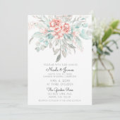 Soft Spring Summer Floral Greenery Elegant Wedding Kaart (Staand voorkant)