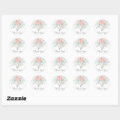 Soft Spring Summer Floral Greenery Elegant Wedding Ronde Sticker (Vel)