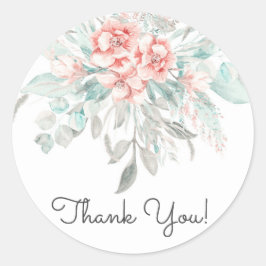 Soft Spring Summer Floral Greenery Elegant Wedding Ronde Sticker