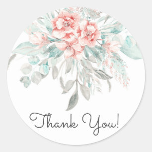 Soft Spring Summer Floral Greenery Elegant Wedding Ronde Sticker