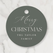Soft Spruce Green Gepersonaliseerde Kerstcadeau Ta Bedankjes Labels (Voorkant)