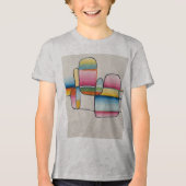 Soft Squares and Happy Lines Tri-Blend Shirt (Voorkant)