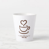 Soft Start Latte Coffee Mok – Minimalistische Hear (Voorkant)
