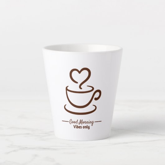 Soft Start Latte Coffee Mok – Minimalistische Hear (Voorkant)