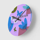 Soft & Steady Floral Butterfly Wall Clock Ronde Klok (Hoek)