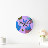 Soft & Steady Floral Butterfly Wall Clock Ronde Klok (Huis)