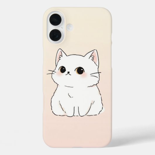 Soft & Stijlvolle Cat Lover's iPhone 16 Hoesje (Achterkant)