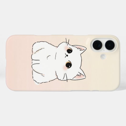 Soft & Stijlvolle Cat Lover's iPhone 16 Hoesje (Achterkant (horizontaal))