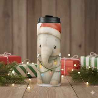 Soft Stitches Elephant Christmas Thermal Tumbler Thermosbeker