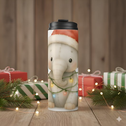 Soft Stitches Elephant Christmas Thermal Tumbler Thermosbeker