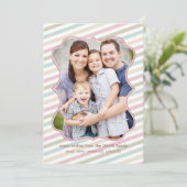 Soft Stripes Holiday-fotokaart Feestdagenkaart (Staand voorkant)