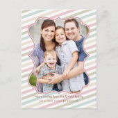 Soft Stripes Holiday Photo Briefkaart (Voorkant)