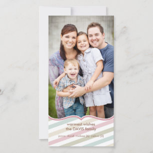 Soft Stripes Holiday Premium fotokaart van 4x8 Feestdagenkaart