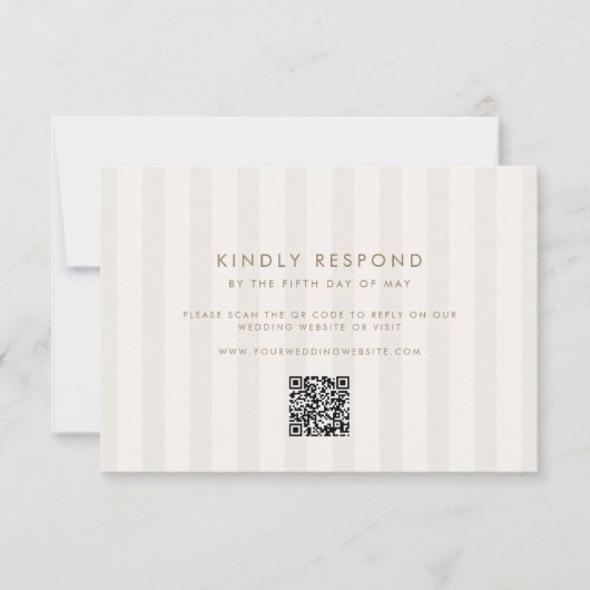 Soft Stripes Wedding RSVP Kaartje (Voorkant)