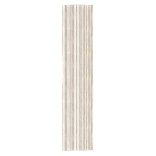Soft Stylish Taupe Stripe Cottage Korte Tafelloper (Voorkant)