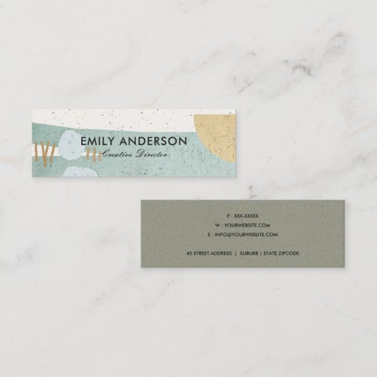 SOFT SUBTLE AQUA MODERN ABSTRACTE GEOMETRISCHE ART MINI VISITEKAARTJE (Voorkant / Achterkant)