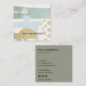 SOFT SUBTLE AQUA MODERN ABSTRACTE GEOMETRISCHE ART VIERKANTE VISITEKAARTJE (Voorkant / Achterkant)