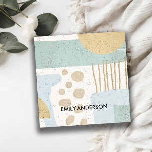 SOFT SUBTLE AQUA MODERN ABSTRACTE GEOMETRISCHE ART VIERKANTE VISITEKAARTJE