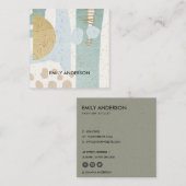 SOFT SUBTLE AQUA MODERN ABSTRACTE GEOMETRISCHE ART VIERKANTE VISITEKAARTJE (Voorkant / Achterkant)