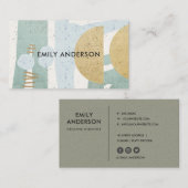 SOFT SUBTLE AQUA MODERN ABSTRACTE GEOMETRISCHE ART VISITEKAARTJE (Voorkant / Achterkant)